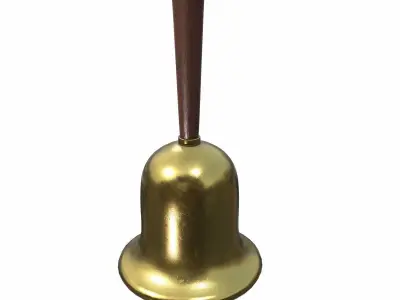 Gold Hand Bell - PBR Low-poly 3D model