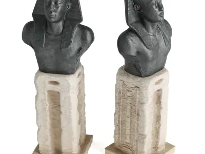 Pharaon Egypt bust Low-poly 3D model