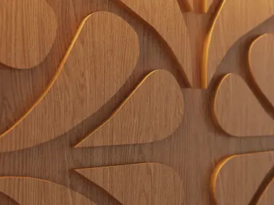 Decorative Wooden Wall Model 13 Low-poly 3D model