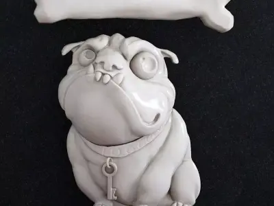 Dog bulldog 3D print model
