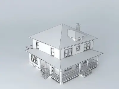 Foursquare House Free 3D model