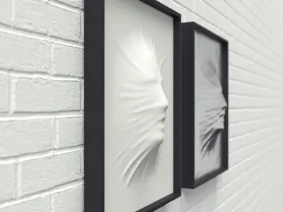 Art object composition face wall 3D model