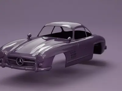 1954 Mercedes-Benz 300SL Gullwing body car 164 132 124 3D print model