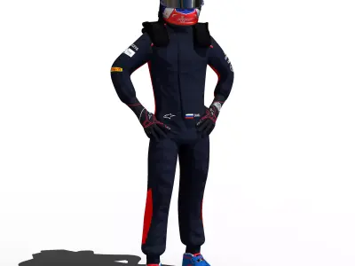 Pierre Gasly 2018 Low-poly 3D model