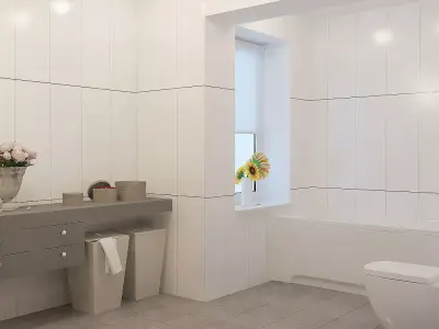 Bathroom modern with tiles 3D model
