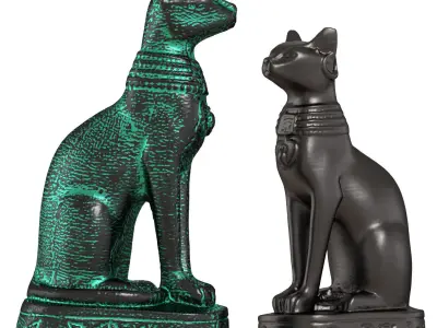 Egyptian Cat Figurine 3D model