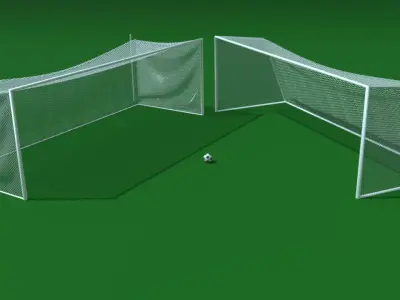 Soccer Ball and GoalPosts Free 3D model