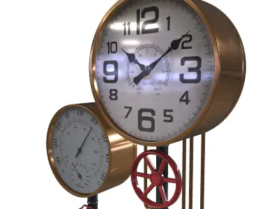 pipe wall clock 3D model