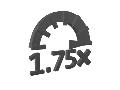 Speed 1 point 75 Symbol v1 001 Low-poly 3D model