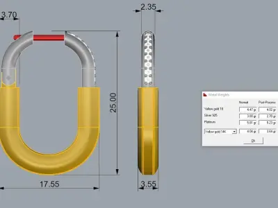Tiffany Lock  Earring 3D print model