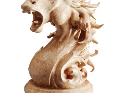 Horse statue Low-poly 3D model 7