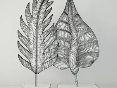 Albesia Wood Leaf Decoration 2 3D model