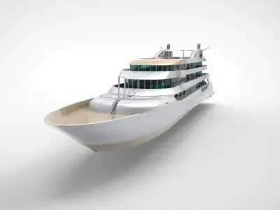 Megayacht luxury yacht 3D model