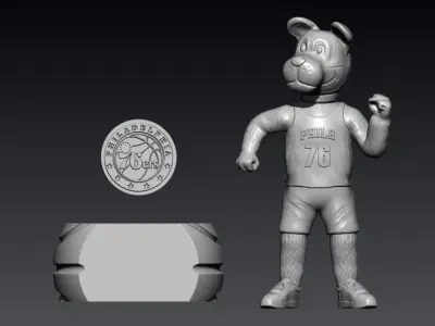 NBA - PHILADELPHIA 76ERS BASKETBALL MASCOT STATUE - 3D PRINT 3D print model