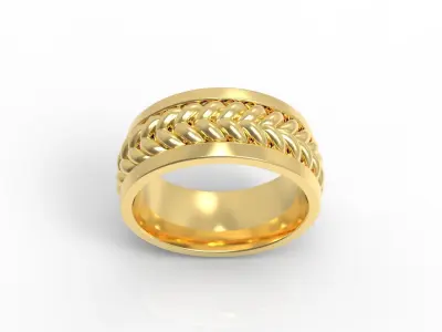 BRAIDED   RING Width 8mm 3D print model