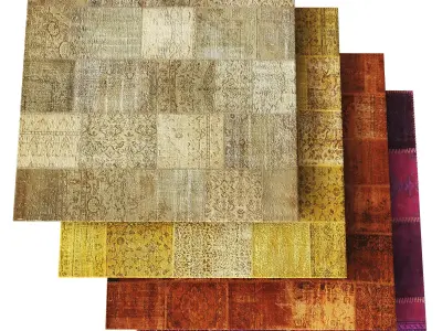 Turkish Patchwork Rugs Low-poly 3D model
