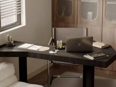 Modern living room dining room interior scenes 300 3D model