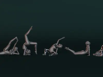 Yoga Woman Set01 3D model