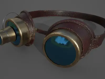 Steampunk Goggles Low-poly 3D model
