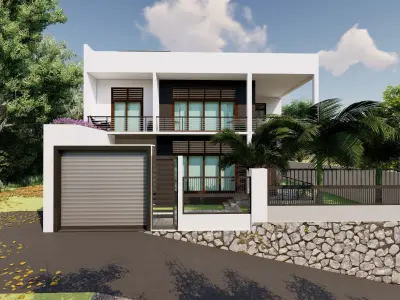 Modern House  Low-poly 3D model purchase