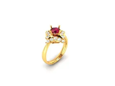 Solitaire Engagement Wedding Ring 3D print model 4