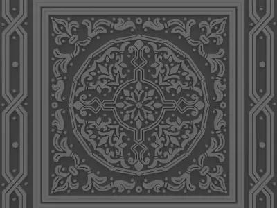 Arabic decorative element Low-poly 3D model