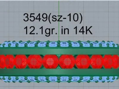 Channel Setting Band Ring 3549 3D print model