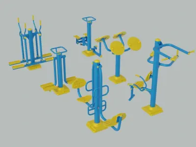 Outdoor Fitness Collection Low-poly 3D model purchase