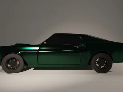 Ford Mustang 1969 Low-poly 3D model
