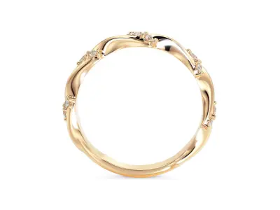 gold ring with diamonds 3D print model buy