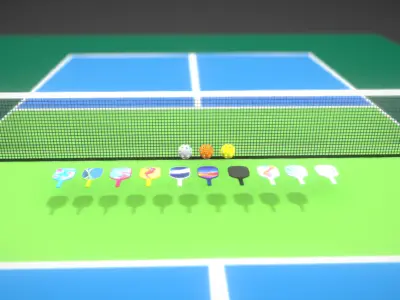 Pickelball Collection Low-poly 3D model