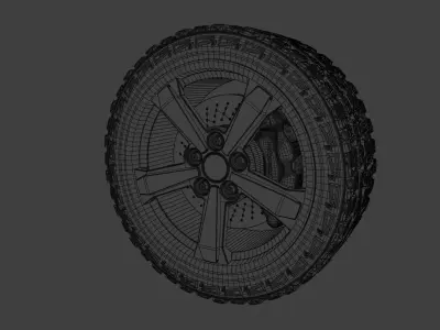 Porsche 992 Dakar wheel  3D print model