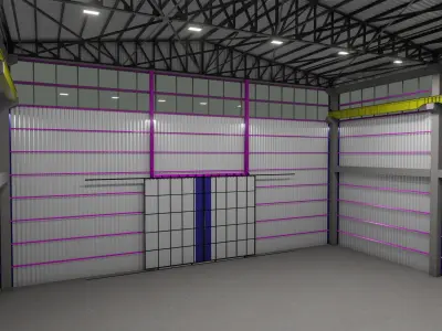 Steel Structure - Warehouse - Type-3 3D model