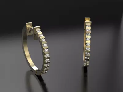 Chanel cut earrings 3D print model