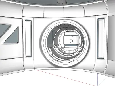 Planetary crew cabin Low-poly 3D model