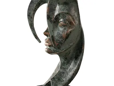 Luna Sculpture-Moon Goddess Art Piece 3D Model Low-poly 3D model