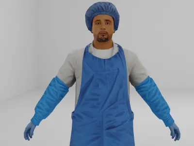 Workers Low-poly 3D model