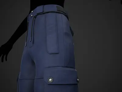 Blue Snowboard Pants Style 2 Low-poly 3D model