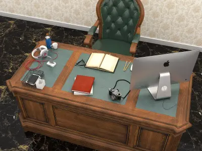 Classic European Style Working Table 3D model
