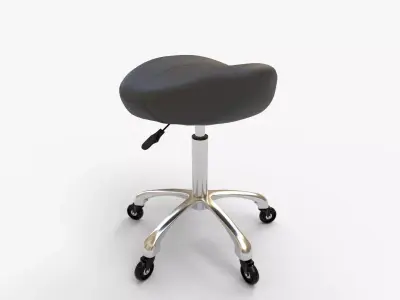 Taburete de silla de montar con ruedas 3D model