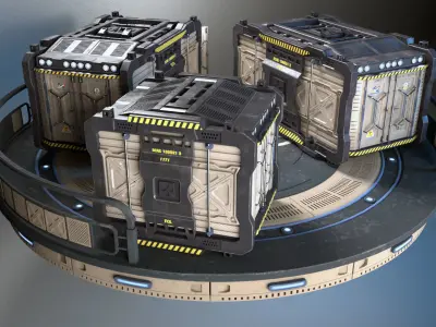 container 03 Low-poly 3D model