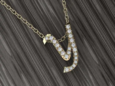 Jewelry Alphabet Pendant X 3D print model