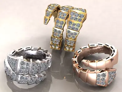 Snake Viper Ring  3D print model