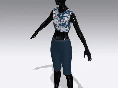 Woman Cloth Dress Low-poly 3D model