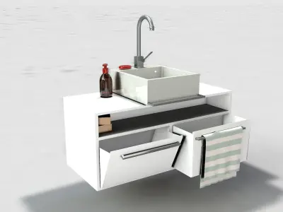 Bathroom Sink and Cabinet 3D model purchase