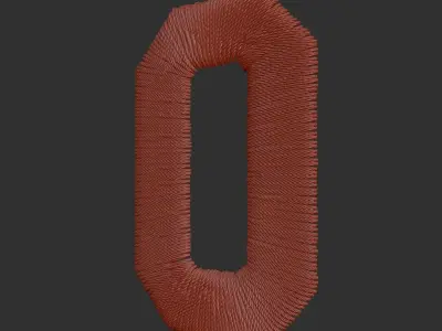 EmbroideryCG Font English05A Zbrush IMM Brush 3D model