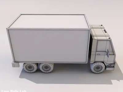 Cartoon City Truck Low-poly 3D model
