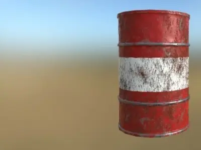 Oil barrel 2 Low-poly 3D model