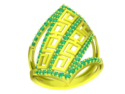 A5029 Luxury Fashion Diamond Women Ring 3D Print 3D print model