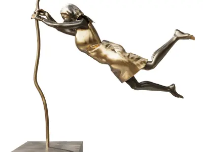 girl jump sculpture 3D model